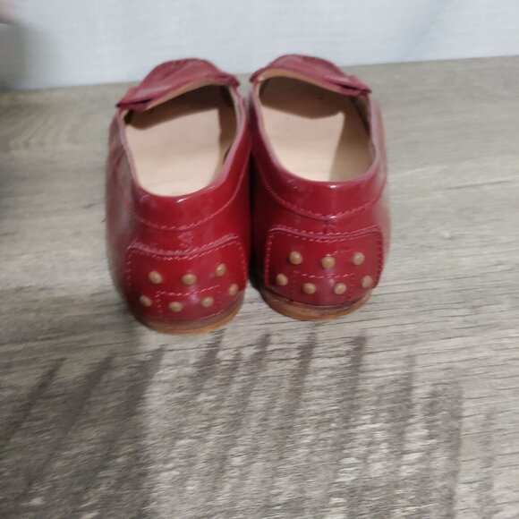 Tod's Red Patent Leather Slip On Loafers Size 7.5 - Picture 5 of 12
